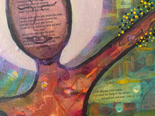 The Hopeful Tree Woman, an original mixed media art piece