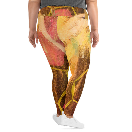 Honeycomb Print Plus Size Leggings