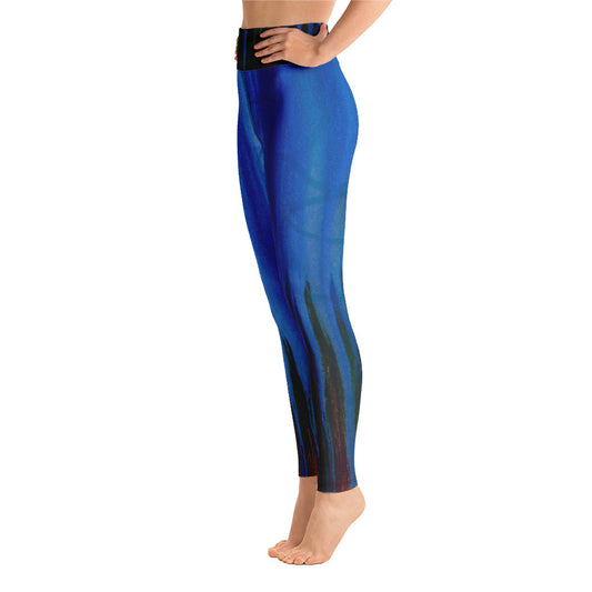 Anointing Blue-Red All-Over Print Yoga Leggings