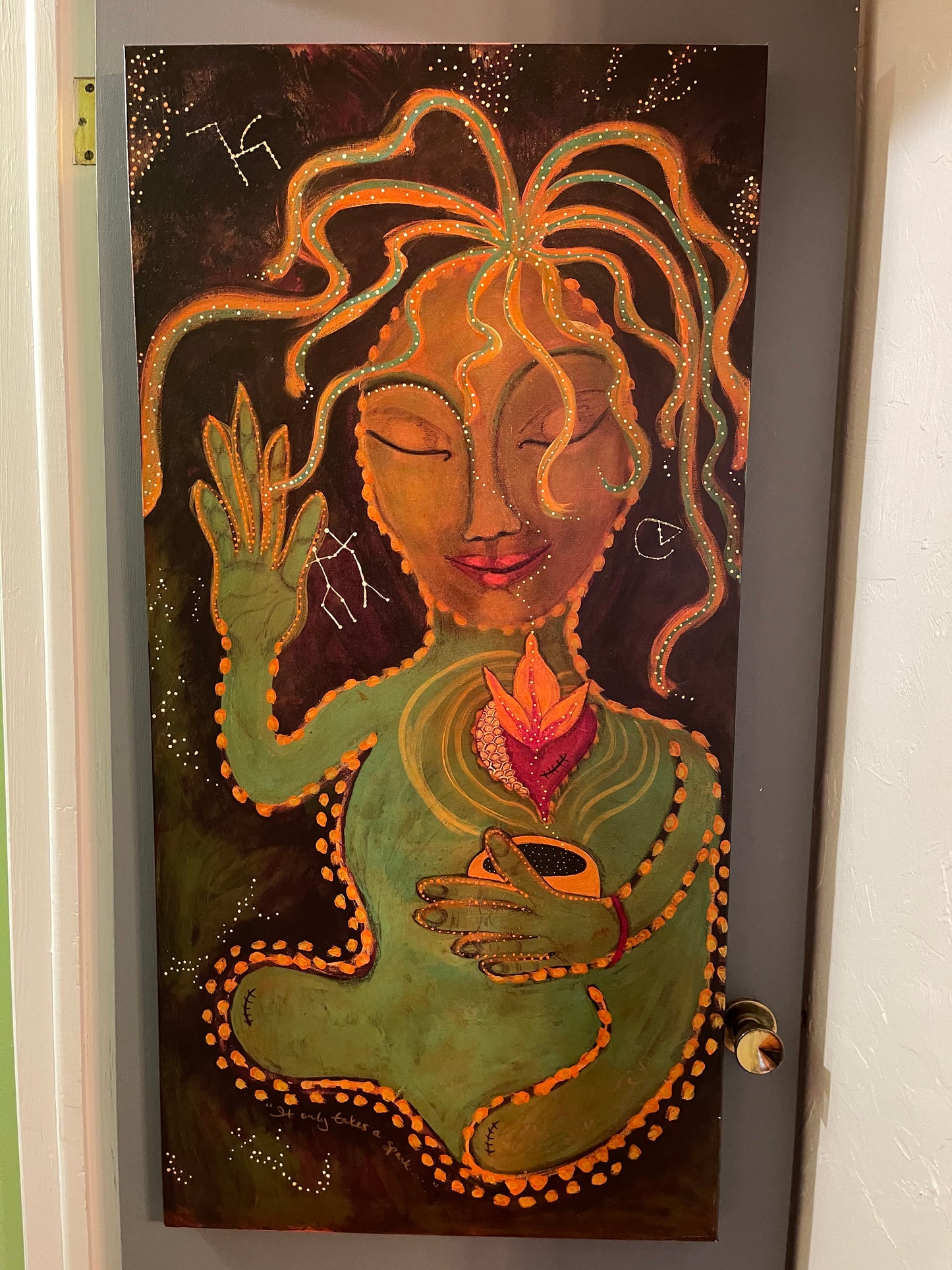 It Only Takes a Spark. Original Acrylic Painting on Canvas