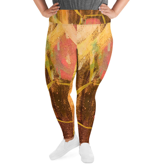 Honeycomb Print Plus Size Leggings