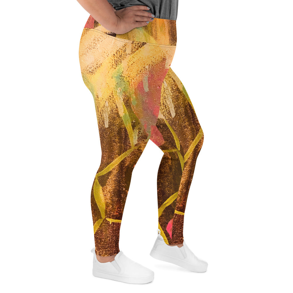 Honeycomb Print Plus Size Leggings