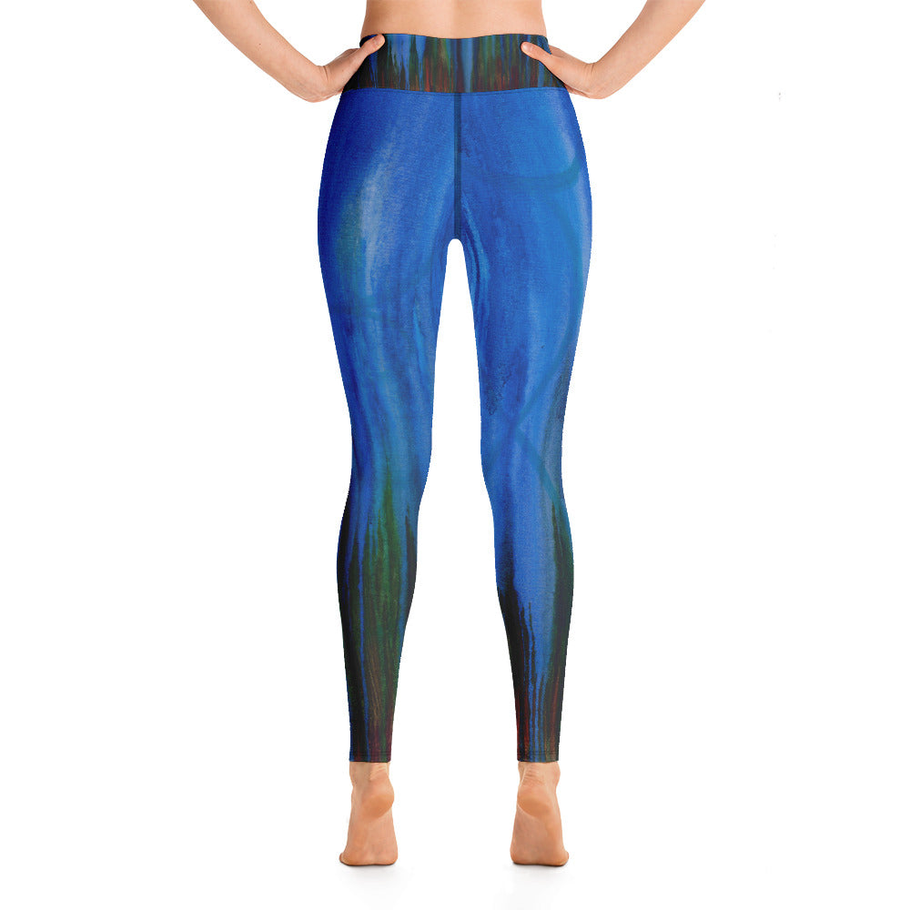 Anointing Blue-Red All-Over Print Yoga Leggings
