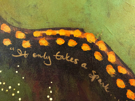 It Only Takes a Spark. Original Acrylic Painting on Canvas