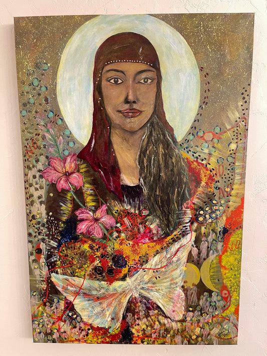 Queen Vashti, original acrylic painting on canvas by August Venuh